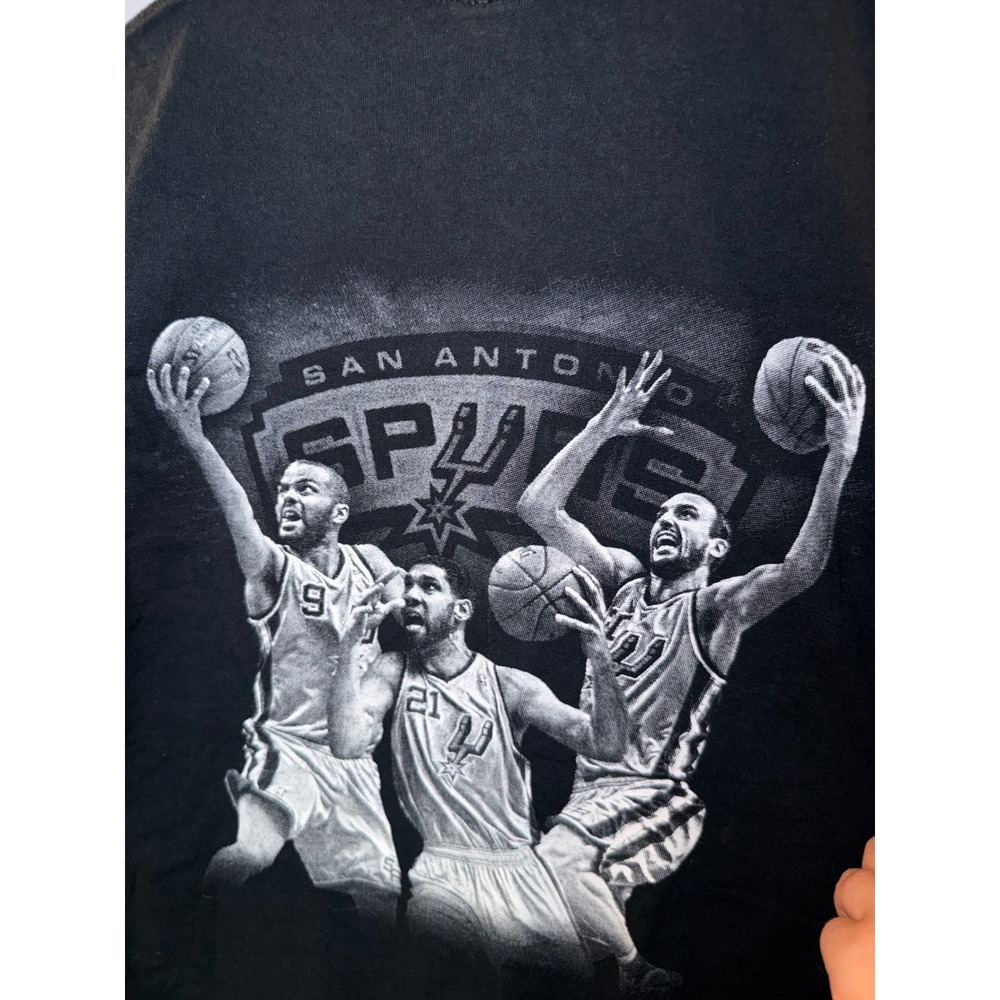 Gildan San Antonio Spurs Big Three Duncan Parker Ginobili Black T-Shirt Mens M - Picture 2 of 7